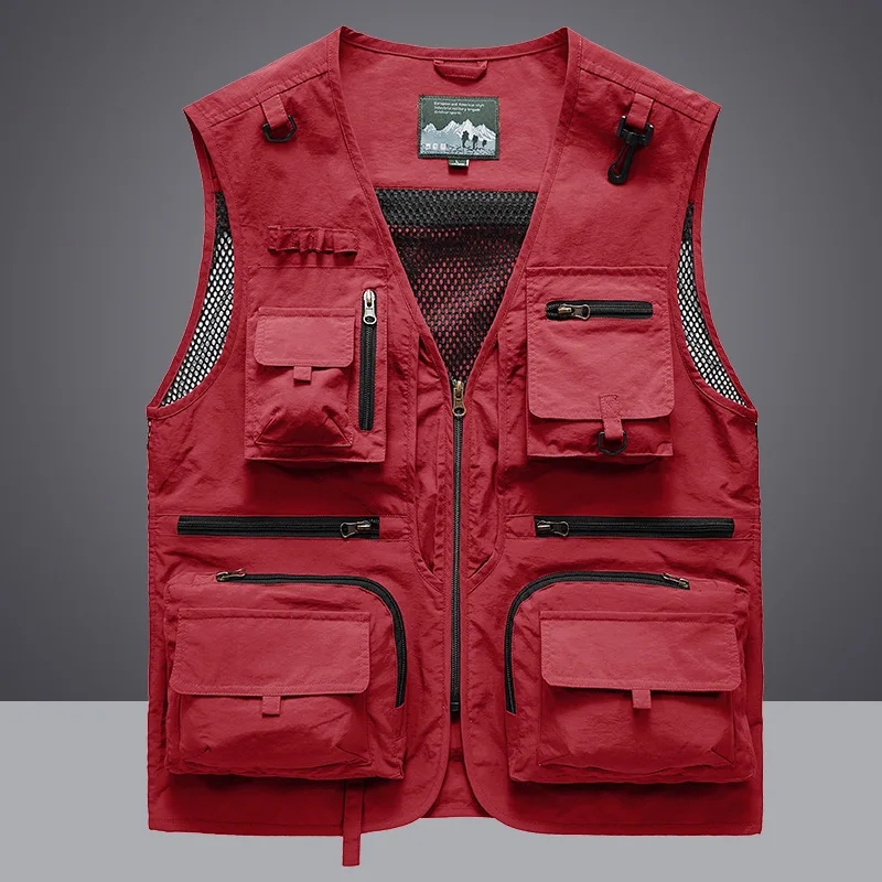 Leather Work Vest - Multipocket Quick Dry Mesh Fishing Vests