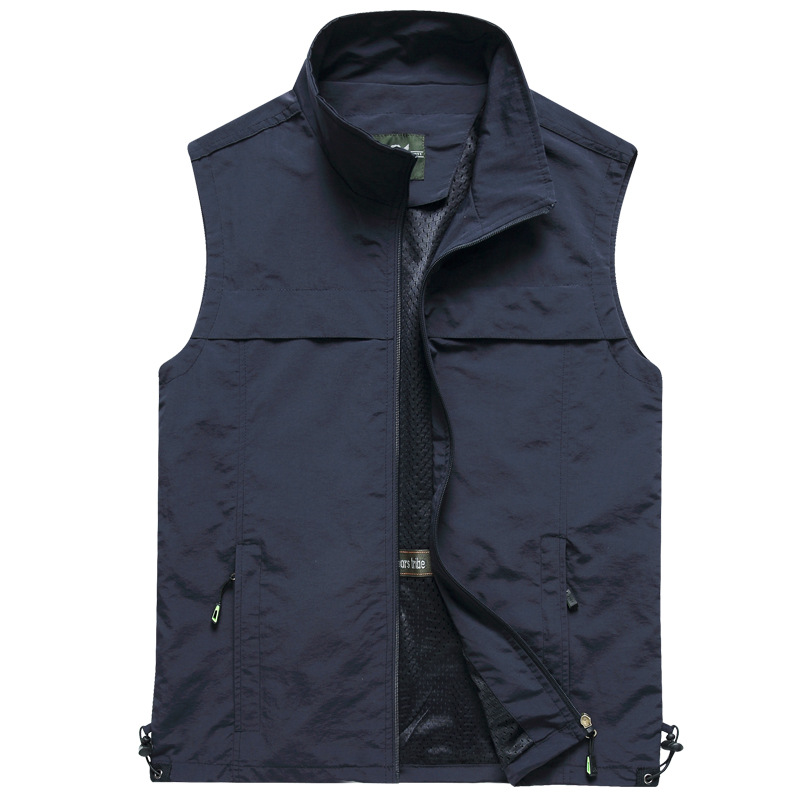 Leather Work Vest - Men Outdoor Mesh Thin Waistcoats Climbing