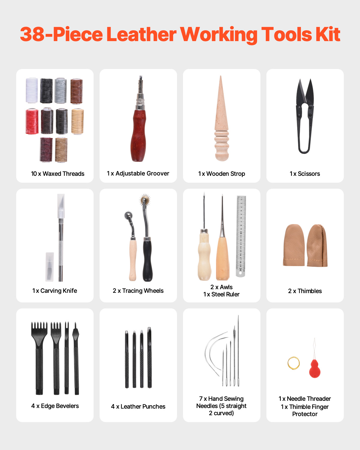 SucceBuy 38/59/61/72/92PCs Lea - Leatherwork Craft ulasan dan harga