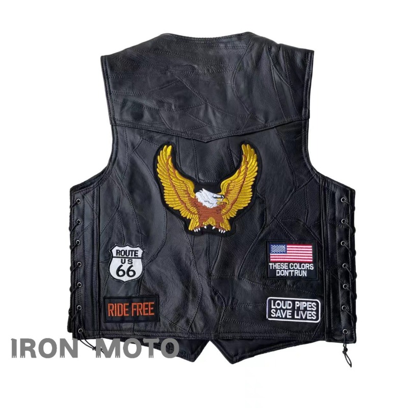NEW Motorcycle Vests Men Cafe  - Leather Work Vest ulasan dan harga