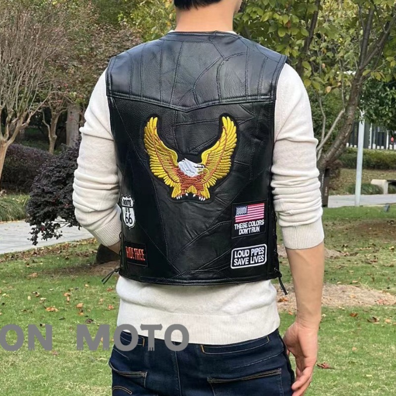 NEW Motorcycle Vests Men Cafe  - Leather Work Vest ulasan dan harga