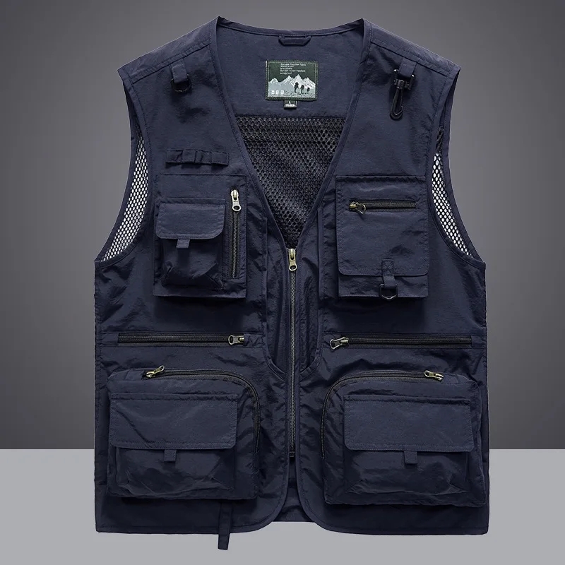 Multipocket Quick Dry Mesh Fis - Leather Work Vest ulasan dan harga