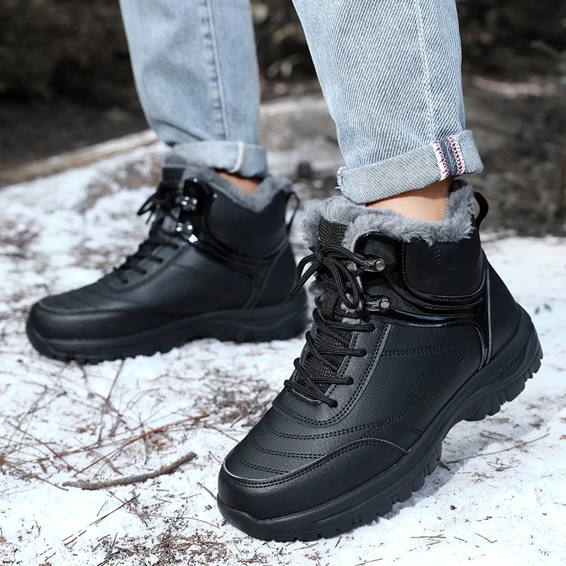 Men's Shoes New Winter Snow Bo - Leather Work For Kids ulasan dan harga