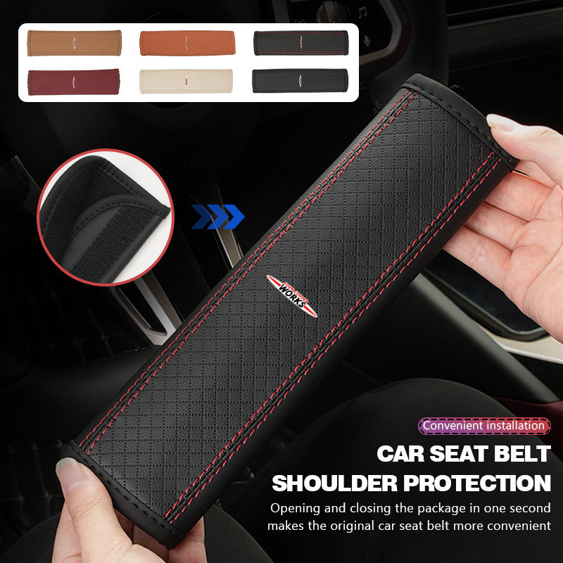 Leather Car Seat Belt Protecto - Leather Work For Car ulasan dan harga