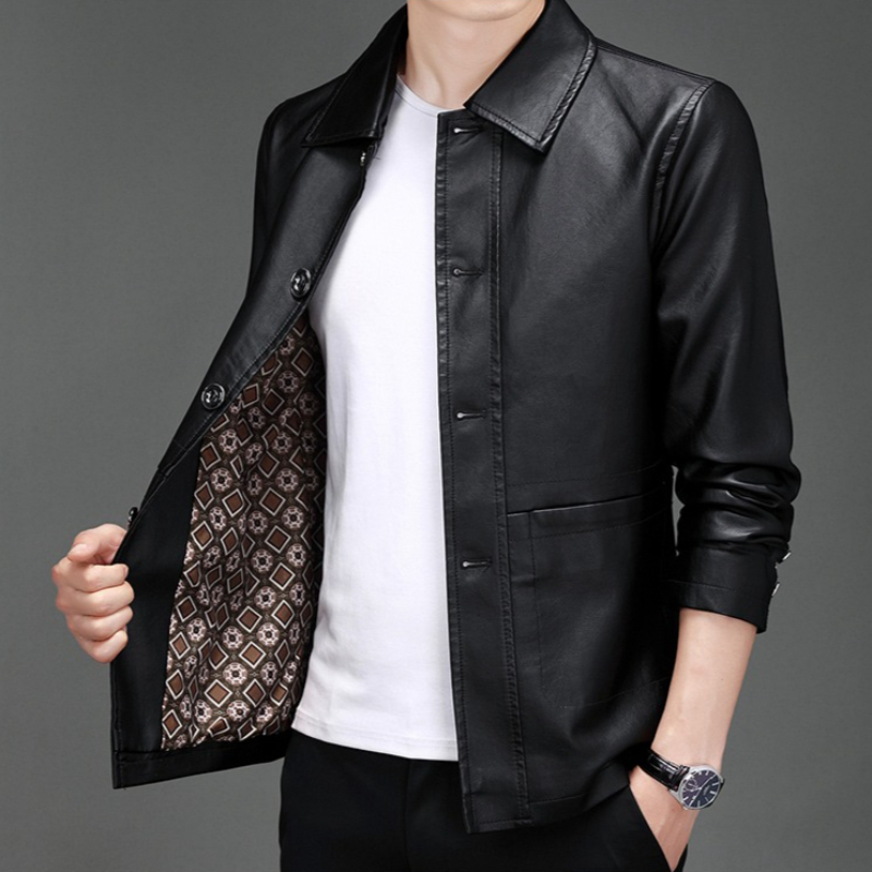 Autumn New Leather Suit Jacket - Leather Work Jacket Mens ulasan dan harga