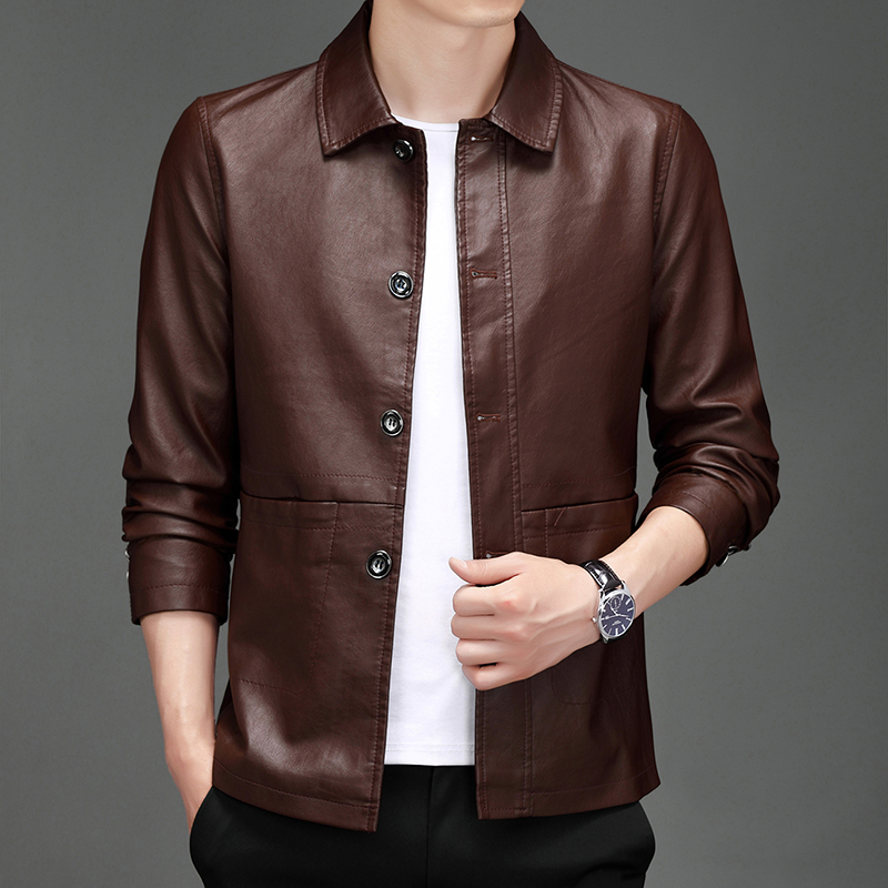 Autumn New Leather Suit Jacket - Leather Work Jacket Mens ulasan dan harga