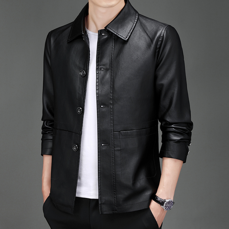Autumn New Leather Suit Jacket - Leather Work Jacket Mens ulasan dan harga