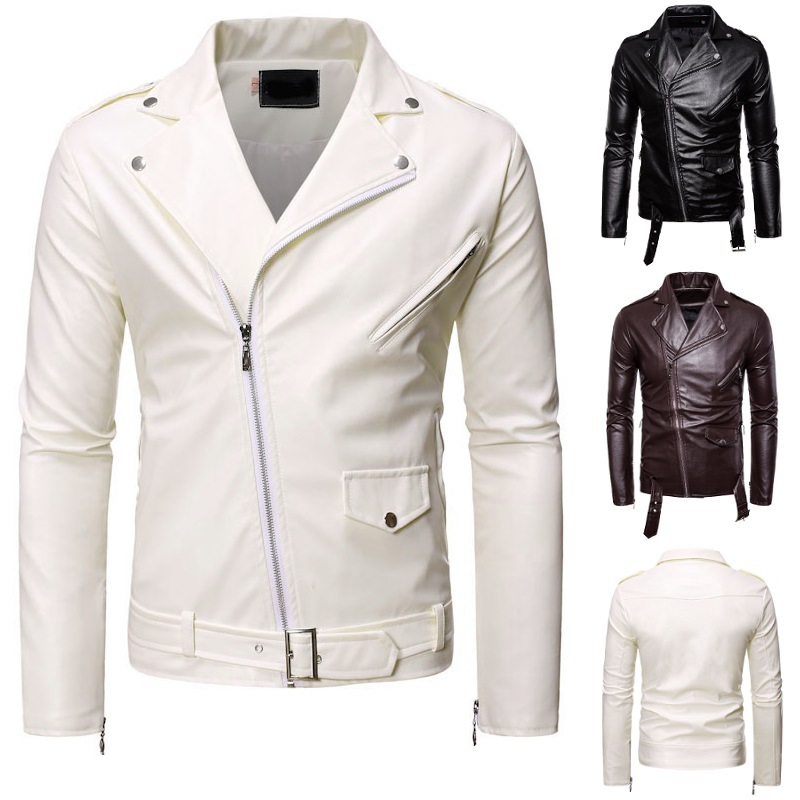 Pu Coats Men Faux Leather Jack - Leather Work Jacket Mens ulasan dan harga