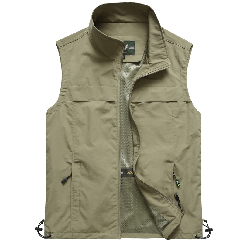 Men Outdoor Mesh Thin Waistcoa - Leather Work Vest ulasan dan harga