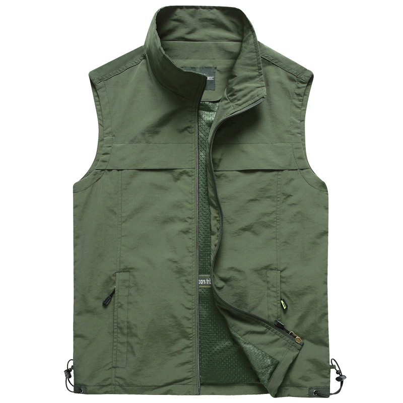 Men Outdoor Mesh Thin Waistcoa - Leather Work Vest ulasan dan harga