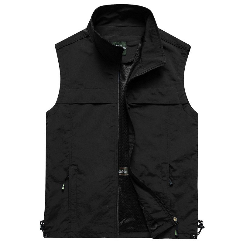 Men Outdoor Mesh Thin Waistcoa - Leather Work Vest ulasan dan harga