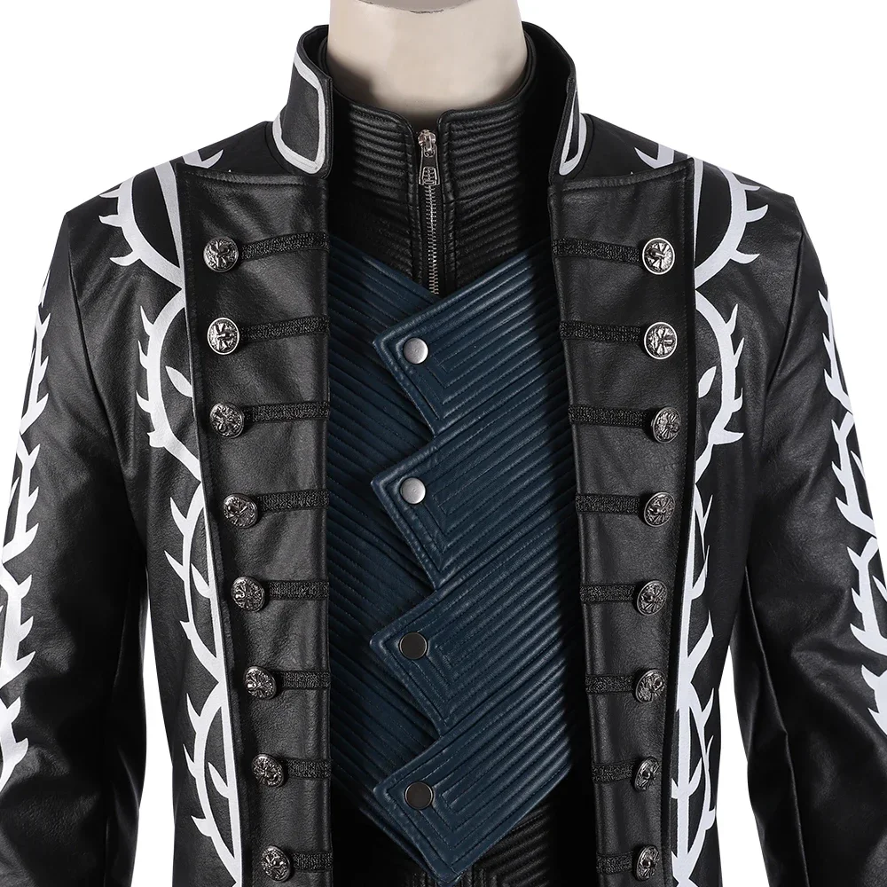Game DMC 5 Vergil Cosplay Cost - Leather Work Vest ulasan dan harga
