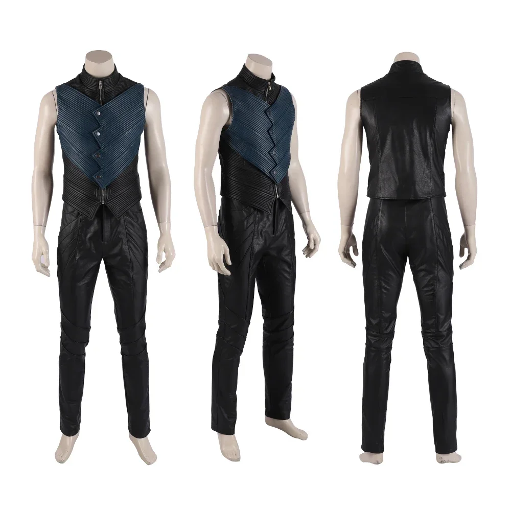 Game DMC 5 Vergil Cosplay Cost - Leather Work Vest ulasan dan harga