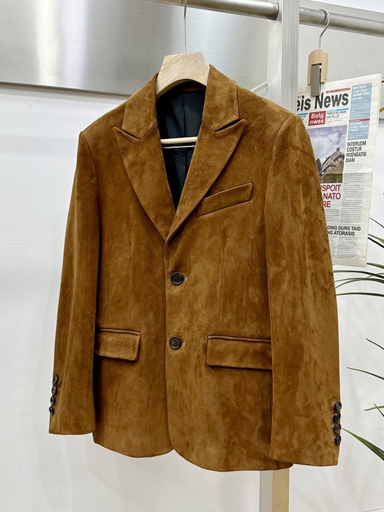Vintage Suede Sheepskin Elegan - Leather Work Jacket Mens ulasan dan harga