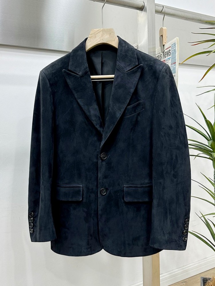 Vintage Suede Sheepskin Elegan - Leather Work Jacket Mens ulasan dan harga