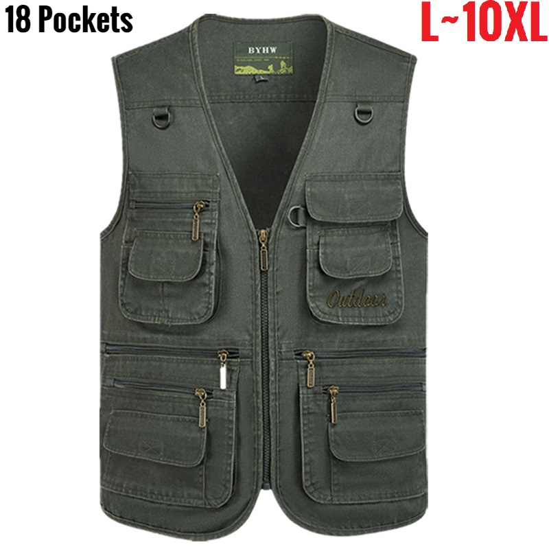 Multi Pocket Men's Vest Zipper - Leather Work Vest ulasan dan harga