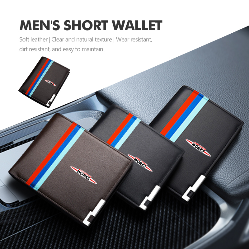 Car Men Short Wallet Multifunc - Leather Work For Car ulasan dan harga