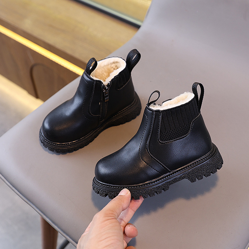 Children Fleece-Lined Work Sho - Leather Work For Kids ulasan dan harga