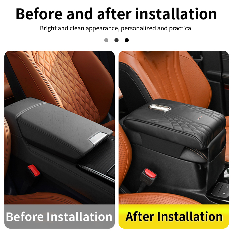 Car Armrest Box Pad Leather Ce - Leather Work For Car ulasan dan harga