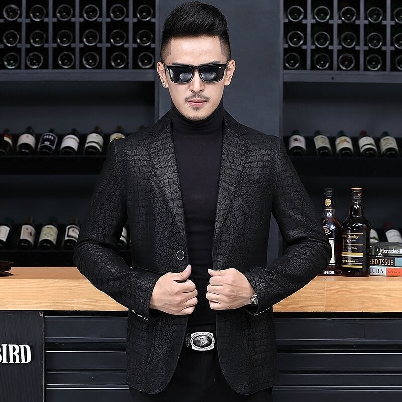 Autumn Business Men Sheepskin  - Leather Work Jacket Mens ulasan dan harga
