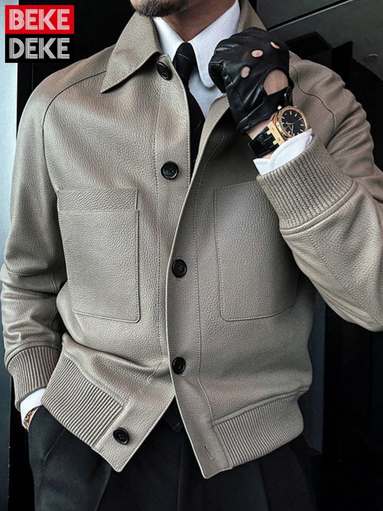 Italian Designer Mens Business - Leather Work Jacket Mens ulasan dan harga