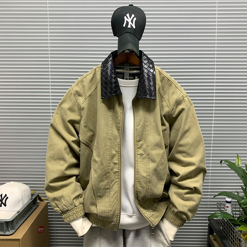 Mens Vintage American Washed D - Leather Work Jacket Mens ulasan dan harga