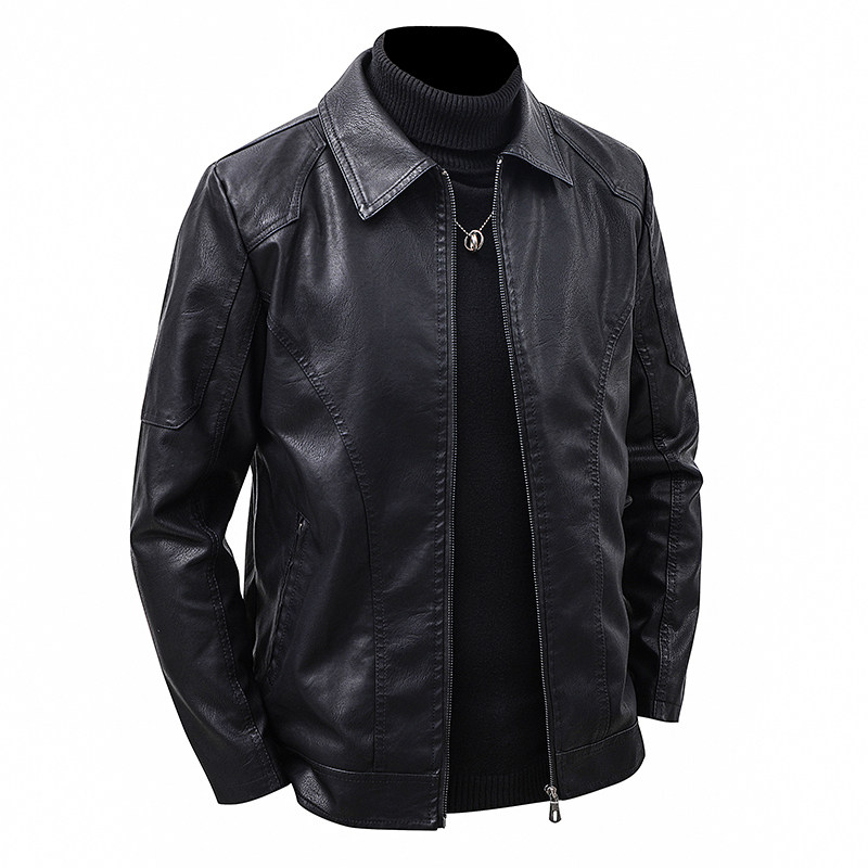 Men's Lapel Leather Jacket Spr - Leather Work Jacket Mens ulasan dan harga