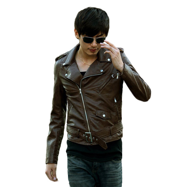 Men Vintage Faux Leather Motor - Leather Work Jacket Mens ulasan dan harga