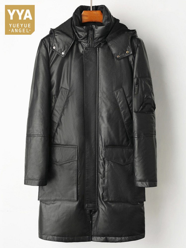 Winter Men Warm Cowhide Genuin - Leather Work Jacket Mens ulasan dan harga