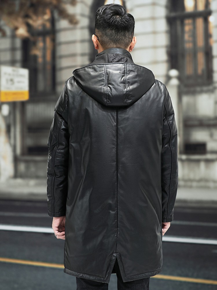 Winter Men Warm Cowhide Genuin - Leather Work Jacket Mens ulasan dan harga