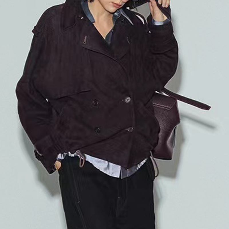 Real Suede Jacket Autumn Women - Leather Work For Kids ulasan dan harga