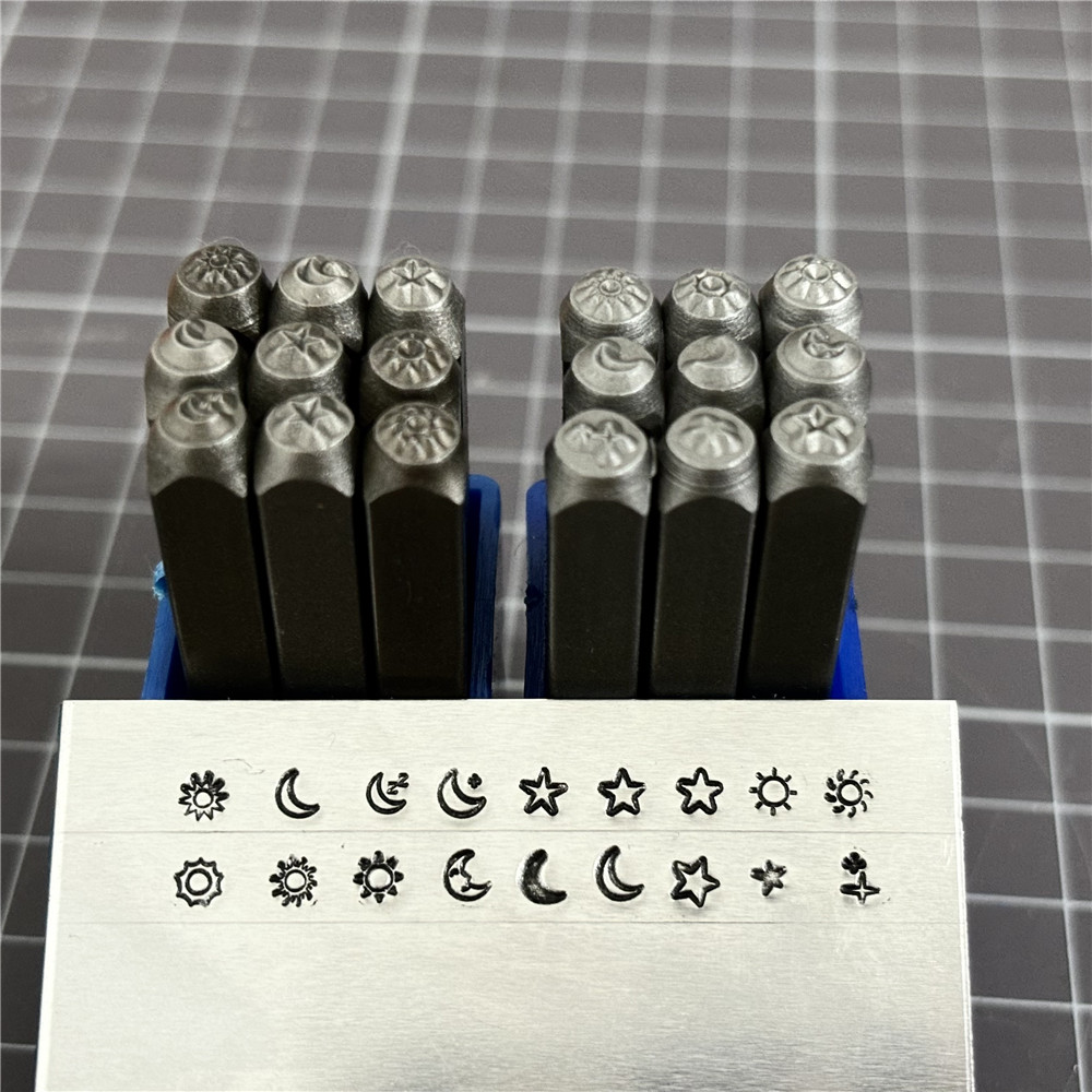 9pcs/set Moon Star Sun Design  - Leatherwork Embossing ulasan dan harga
